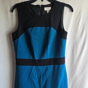 Loft size 6 dress, blue with black. Business professional.